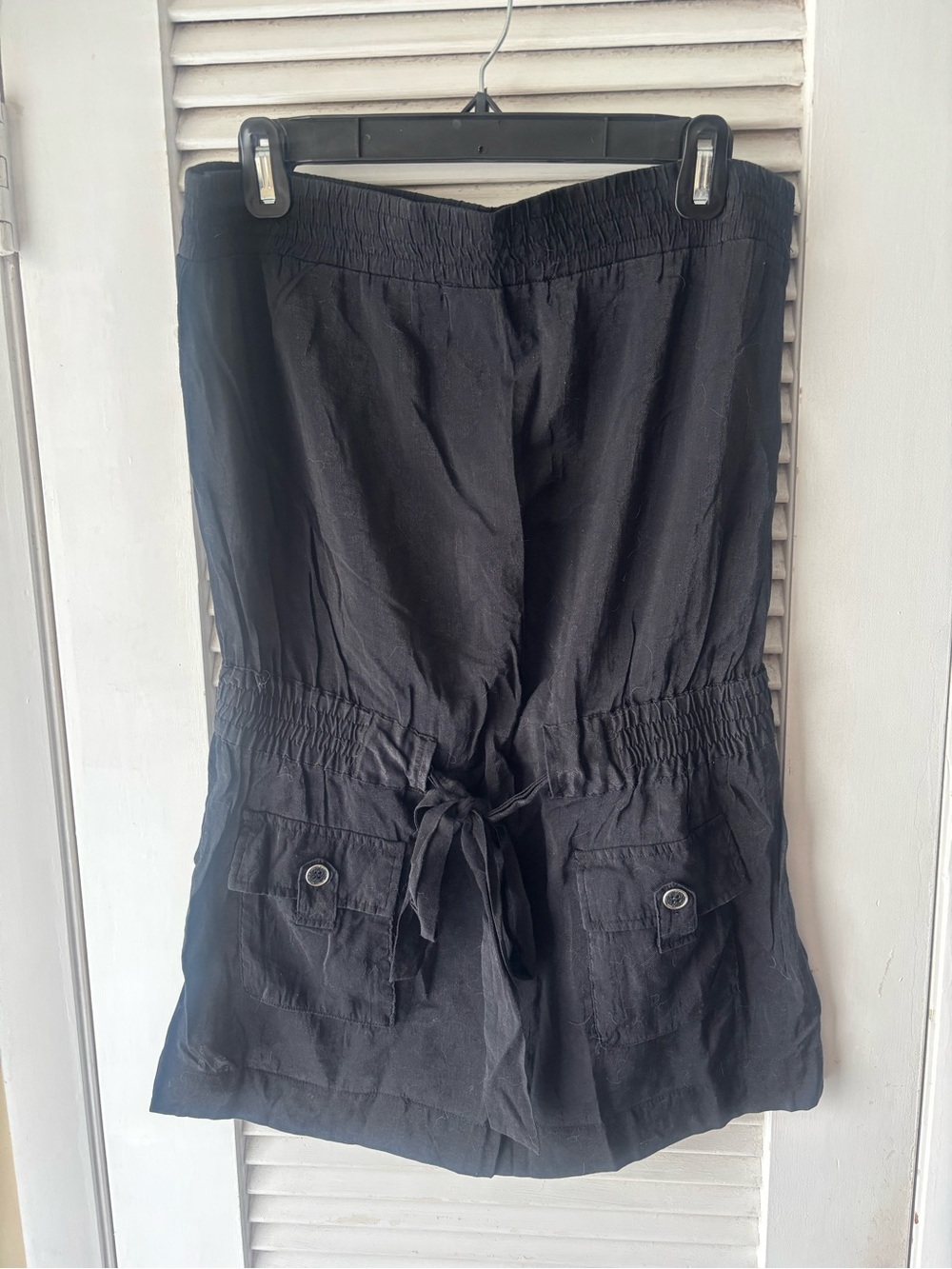Black Women's Casual Drawstring Blouse